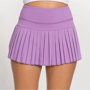Mini pleated skirt in lilac purple